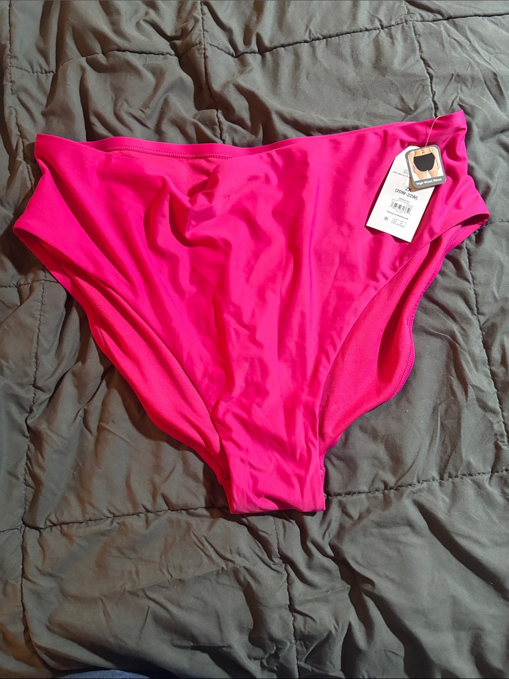 Time and Tru High-Waist Swim Briefs in Hot Pink